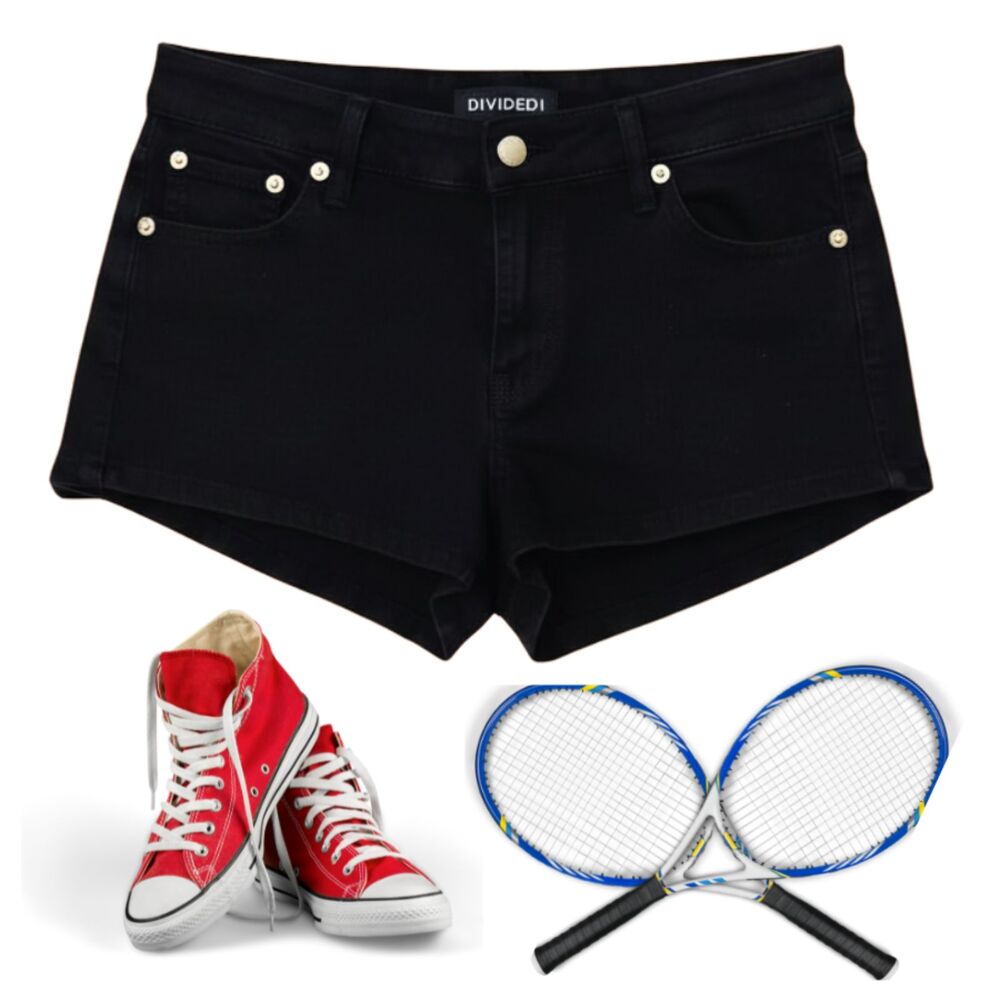 BLACK DISTRESSED DENIM SHORTS by H&M DIVIDED
